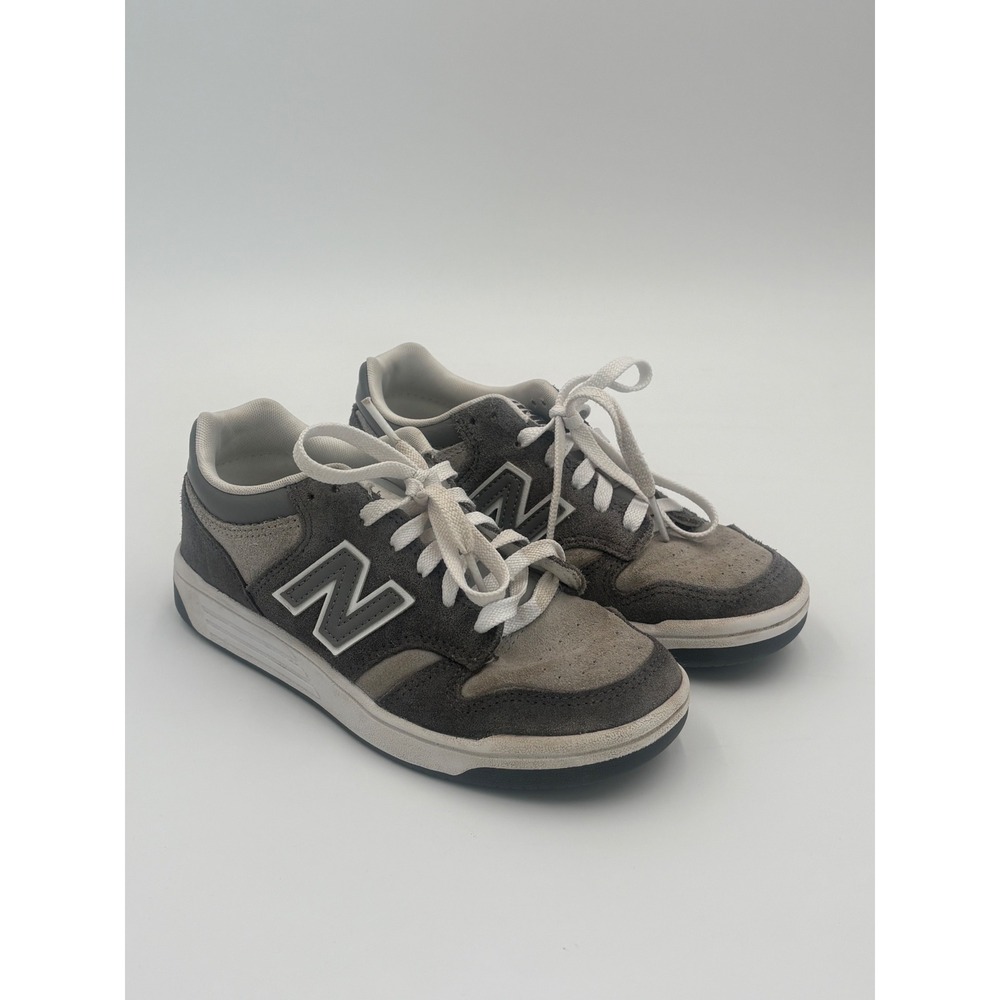 New Balance 480 PSB480EC Youth Boys Size 2 Gray Suede Low‎ Top Sneakers